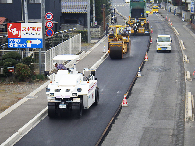 岩舟小山線 舗装工事（栃木市大平町西水代）
